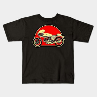 1974 Ducati 750SS Retro Red Circle Motorcycle Kids T-Shirt